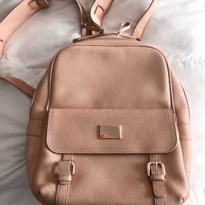 Blush Pink Forever 21 Backpack with gold details